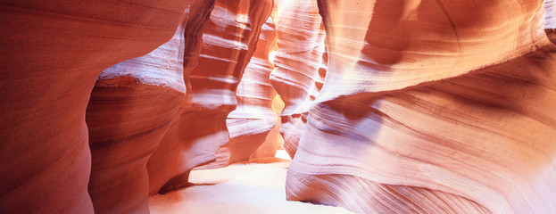 Panoramic view in the famous Antelope Canyon - obrazy, fototapety, plakaty