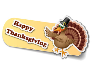 Thanksgiving sticker with turkey