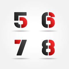 Fototapeta premium 5678 3d red stencil numbers