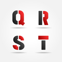 qrst red stencil letters