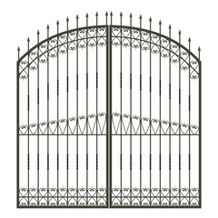 Forged gate isolated on white background