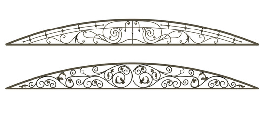 Wrought iron canopy isolated on white background