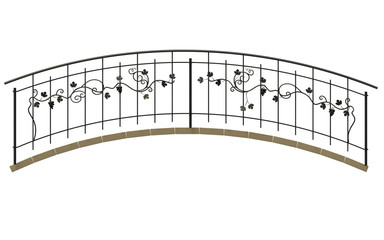 Wrought iron bridge isolated on white background