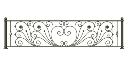 Black forged decorative lattice isolated on white background