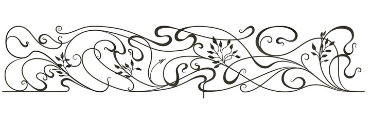 Black forged decorative lattice isolated on white background