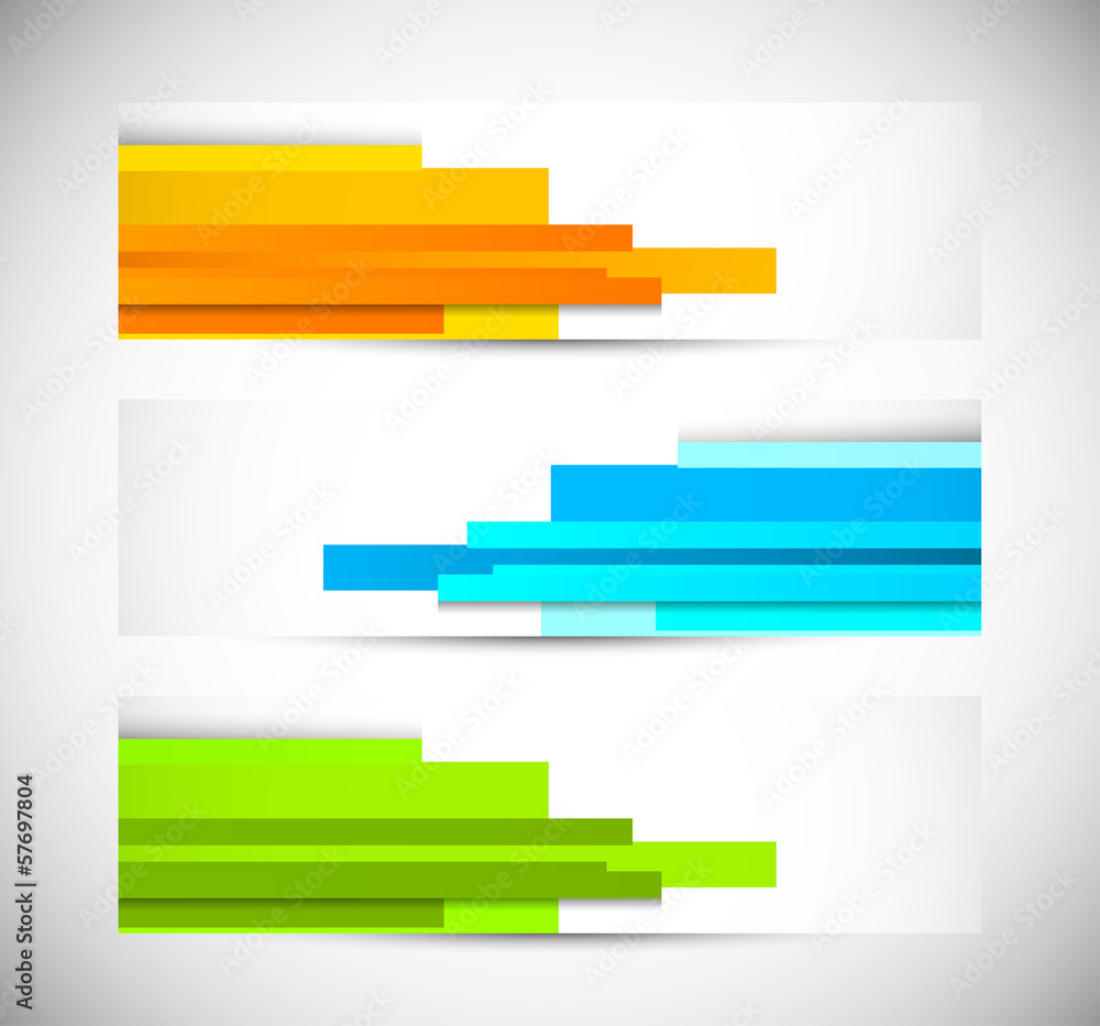 Poster set of banners with lines