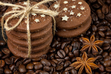 Stack of cookies and anise stars