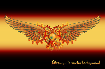 Steampunk vings vector background
