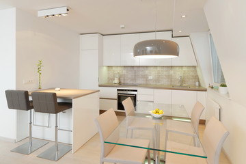 Interior of stylish modern house, kitchen