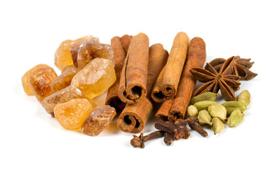 spices isolated on white background