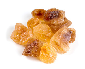 brown caramelized sugar over white