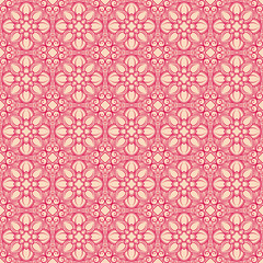 retro pink flowers on a beige background
