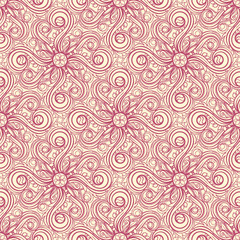 retro pattern with flowers and leaves