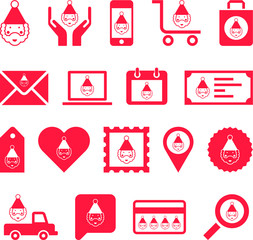 Conceptual Santa Claus icon set