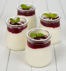 Dessert with cranberry topping