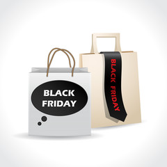 Black friday paperbags on white background