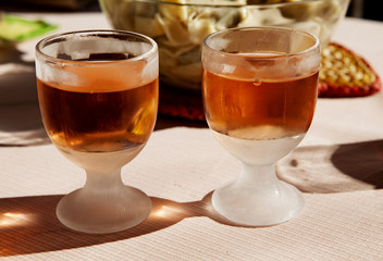 Two glasses of rose wine