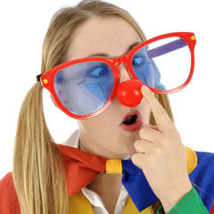 Clown mit großer Brille