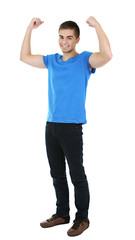 Handsome young man isolated on white