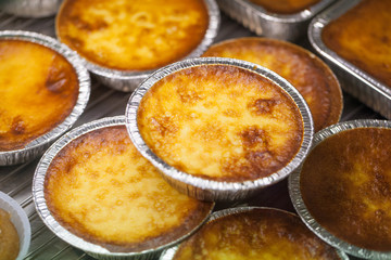 Macro on creme brulee at the bakery 