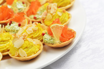 tartlets with  salmon
