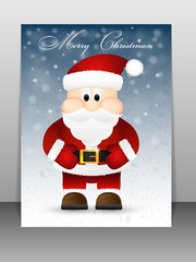 Christmas Greeting Card with Santa. Vector illustration. 