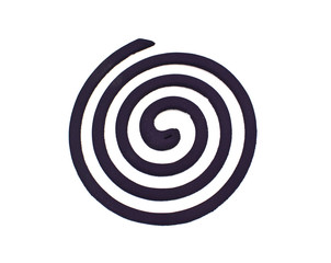 A burning mosquito repellent incense with white background