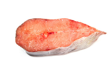 A catfish slice on white background (Fresh fish pieces)