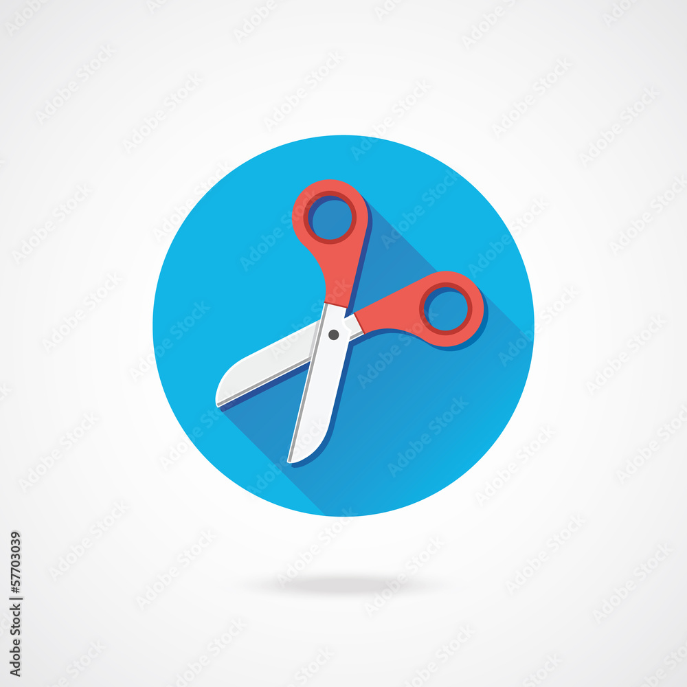 Poster vector scissors icon