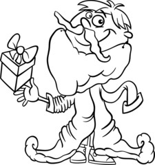 kid santa cartoon coloring page