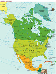 World Earth North America Continent Country Map
