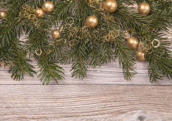 Obraz na płótnie Canvas Christmas decoration on wood, christmas background