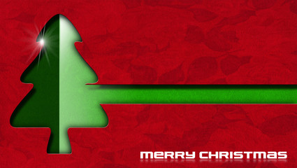 Green Christmas Tree and Red Floral Velvet