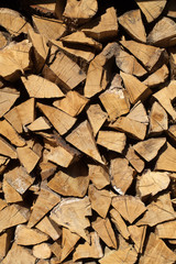 stack of firewood prepared for winter