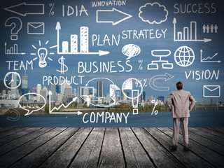 Businessman looking at Innovation plan.