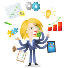 Businesswoman, all-rounder, multitasking