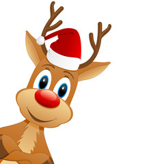 Rentier mit Weihnachtsmütze