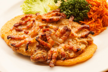 potato pancakes with bacon