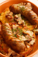potato pancakes with sausage