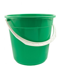 Green bucket isolated on white background