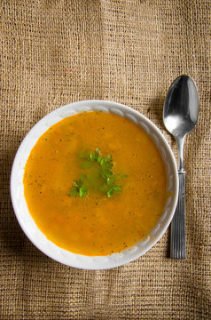 A simple rustic pea soup