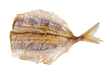 Stack of fish isolated on white background