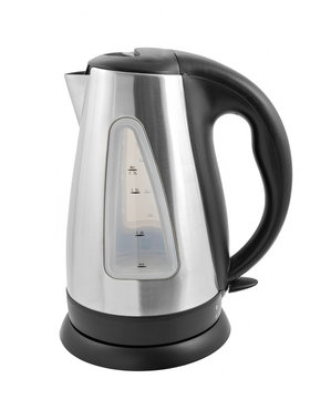 Stainless steel electric kettle isolated on white background