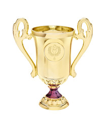 Fototapeta na wymiar Gold trophy cup isolated on white background