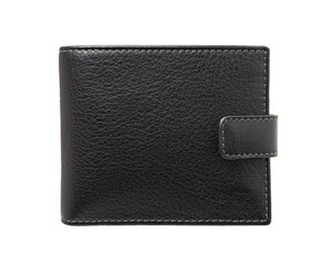 Black wallet isolated on white