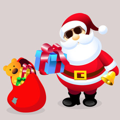 Santa & Christmas Gifts- Vector