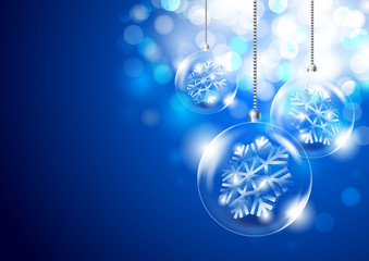 Fototapeta na wymiar Christmas background with glass balls