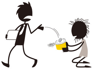 お金を恵むビジネスマン