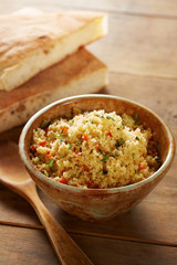 Cold cous cous salad with vegetables