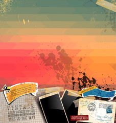 Vintage scrapbook composition with old style